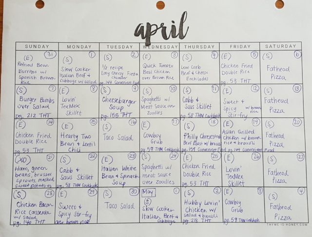 April Dinner Meal Plan - Darcie's Dish