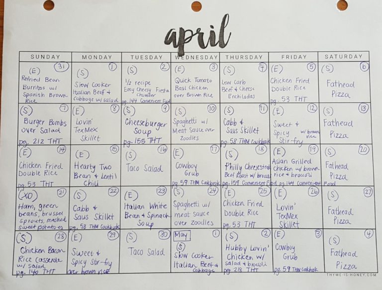 April Dinner Meal Plan - Darcie's Dish