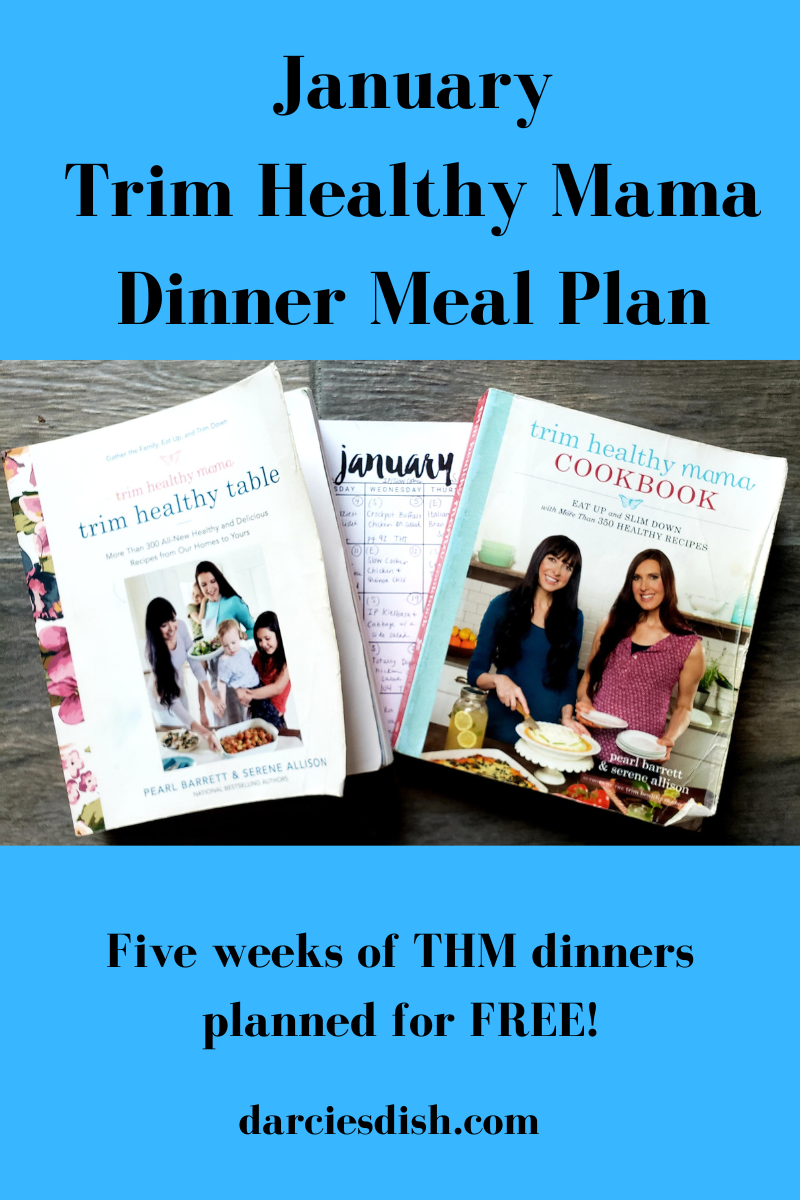 Trim Healthy Mama Dinner Meal Plan - January 2024 - Darcie's Dish